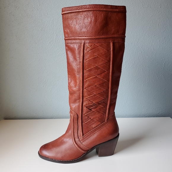 Vintage Fossil Brand 70's Style Boho Genuine Leather Boots Western Festival 8 - Picture 9 of 13